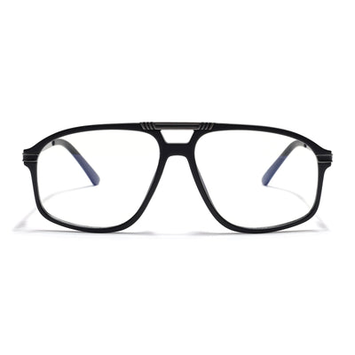 EyeJack Titex Matt Black & Grey Aviator Eyeglasses for Men & Women (18906CL295-C4)