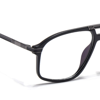 EyeJack Titex Matt Black & Grey Aviator Eyeglasses for Men & Women (18906CL295-C4)