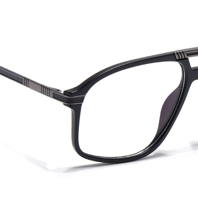 EyeJack Titex Matt Black & Grey Aviator Eyeglasses for Men & Women (18906CL295-C4)