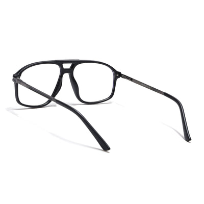 EyeJack Titex Matt Black & Grey Aviator Eyeglasses for Men & Women (18906CL295-C4)