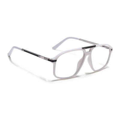 EyeJack Titex White Aviator Eyeglasses for Men & Women (18906CL299-C8)