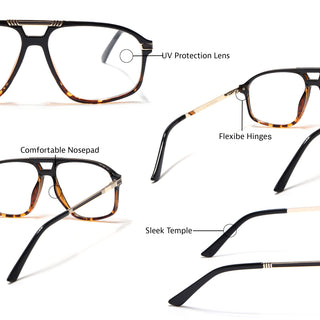 EyeJack Titex Demi Brown Aviator Eyeglasses for Men & Women (18906CL302-C11)