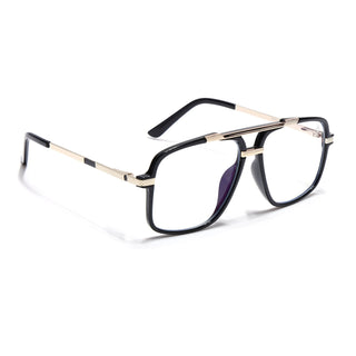 EyeJack Titex Shine Black & Golden Wayfarer Eyeglasses for Men & Women (18907CL305-C3)