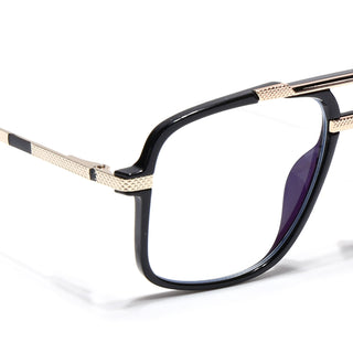 EyeJack Titex Shine Black & Golden Wayfarer Eyeglasses for Men & Women (18907CL305-C3)