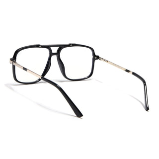 EyeJack Titex Shine Black & Golden Wayfarer Eyeglasses for Men & Women (18907CL305-C3)