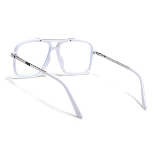 EyeJack Titex White & Silver Wayfarer Eyeglasses for Men & Women (18907CL310-C8)
