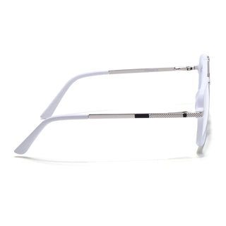 EyeJack Titex White & Silver Wayfarer Eyeglasses for Men & Women (18907CL310-C8)