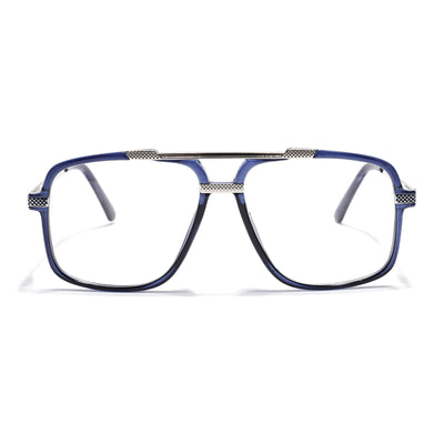 EyeJack Titex Blue & Grey Wayfarer Eyeglasses for Men & Women (18907CL312-C10)