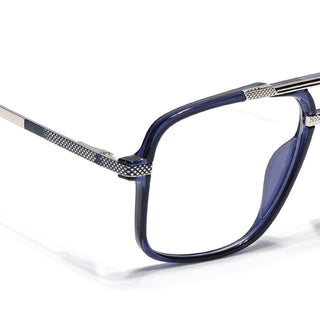 EyeJack Titex Blue & Grey Wayfarer Eyeglasses for Men & Women (18907CL312-C10)