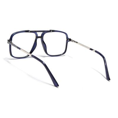 EyeJack Titex Blue & Grey Wayfarer Eyeglasses for Men & Women (18907CL312-C10)
