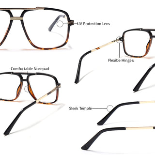 EyeJack Titex Demi Brown Wayfarer Eyeglasses for Men & Women (18907CL313-C11)