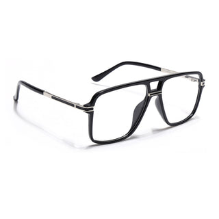 EyeJack Titex Shine Black & Silver Wayfarer Eyeglasses for Men & Women (18908CL315-C2)