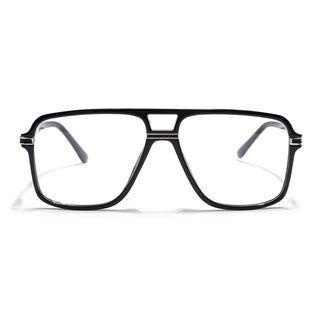 EyeJack Titex Shine Black & Silver Wayfarer Eyeglasses for Men & Women (18908CL315-C2)