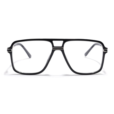 EyeJack Titex Shine Black & Silver Wayfarer Eyeglasses for Men & Women (18908CL315-C2)