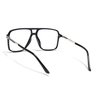 EyeJack Titex Shine Black & Silver Wayfarer Eyeglasses for Men & Women (18908CL315-C2)