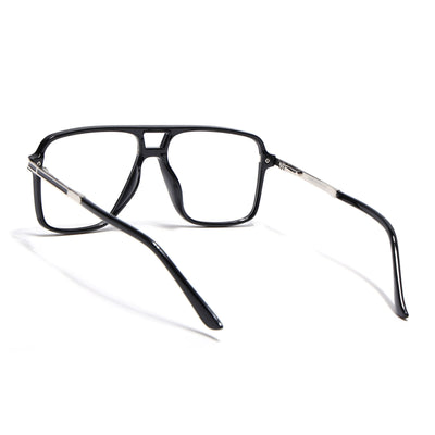 EyeJack Titex Shine Black & Silver Wayfarer Eyeglasses for Men & Women (18908CL315-C2)