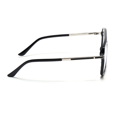 EyeJack Titex Shine Black & Silver Wayfarer Eyeglasses for Men & Women (18908CL315-C2)