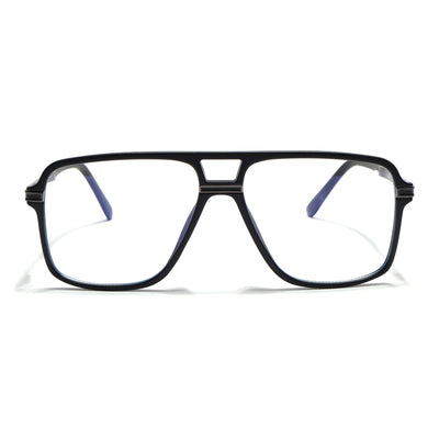 EyeJack Titex Matt Black & Grey Wayfarer Eyeglasses for Men & Women (18908CL317-C4)