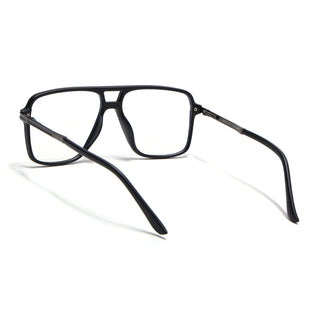 EyeJack Titex Matt Black & Grey Wayfarer Eyeglasses for Men & Women (18908CL317-C4)