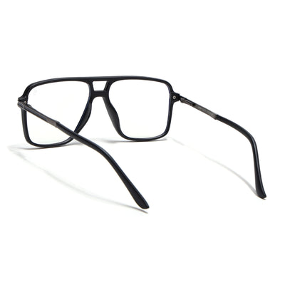 EyeJack Titex Matt Black & Grey Wayfarer Eyeglasses for Men & Women (18908CL317-C4)