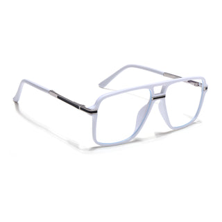 EyeJack Titex White Wayfarer Eyeglasses for Men & Women (18908CL321-C8)