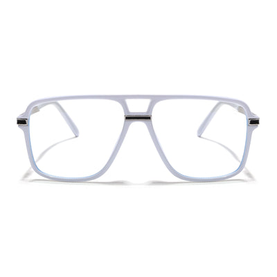 EyeJack Titex White Wayfarer Eyeglasses for Men & Women (18908CL321-C8)