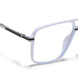 EyeJack Titex White Wayfarer Eyeglasses for Men & Women (18908CL321-C8)