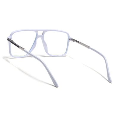 EyeJack Titex White Wayfarer Eyeglasses for Men & Women (18908CL321-C8)