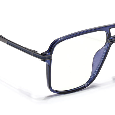 EyeJack Titex Blue Wayfarer Eyeglasses for Men & Women (18908CL323-C10)