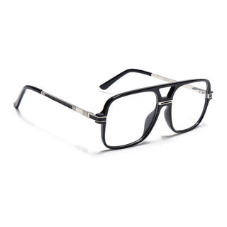 EyeJack Titex Shine Black & Silver Wayfarer Eyeglasses for Men & Women (18909CL326-C2)