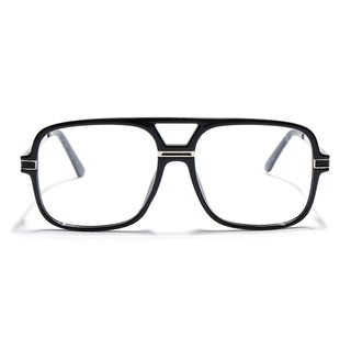EyeJack Titex Shine Black & Silver Wayfarer Eyeglasses for Men & Women (18909CL326-C2)