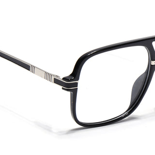 EyeJack Titex Shine Black & Silver Wayfarer Eyeglasses for Men & Women (18909CL326-C2)