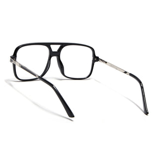 EyeJack Titex Shine Black & Silver Wayfarer Eyeglasses for Men & Women (18909CL326-C2)