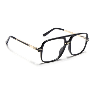 EyeJack Titex Shine Black & Golden Wayfarer Eyeglasses for Men & Women (18909CL327-C3)
