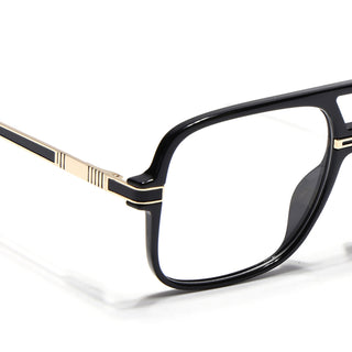 EyeJack Titex Shine Black & Golden Wayfarer Eyeglasses for Men & Women (18909CL327-C3)
