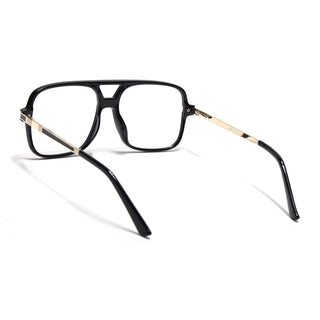 EyeJack Titex Shine Black & Golden Wayfarer Eyeglasses for Men & Women (18909CL327-C3)