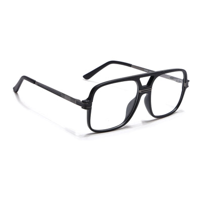 EyeJack Titex Matt Black & Grey Wayfarer Eyeglasses for Men & Women (18909CL328-C4)