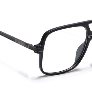 EyeJack Titex Matt Black & Grey Wayfarer Eyeglasses for Men & Women (18909CL328-C4)