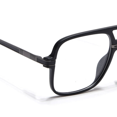 EyeJack Titex Matt Black & Grey Wayfarer Eyeglasses for Men & Women (18909CL328-C4)