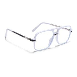 EyeJack Titex White Wayfarer Eyeglasses for Men & Women (18909CL332-C8)