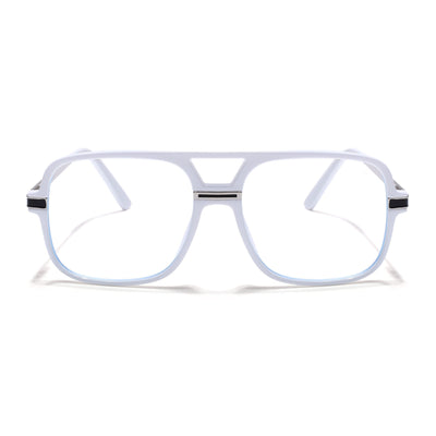 EyeJack Titex White Wayfarer Eyeglasses for Men & Women (18909CL332-C8)
