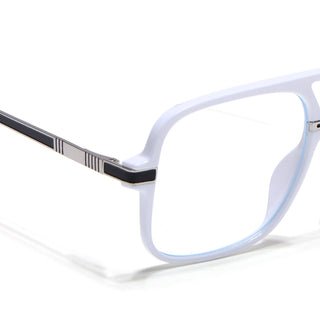 EyeJack Titex White Wayfarer Eyeglasses for Men & Women (18909CL332-C8)