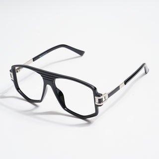 EyeJack Titex Shine Black & Silver Wayfarer Eyeglasses for Men & Women (18910CL337-C2)