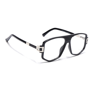 EyeJack Titex Shine Black & Silver Wayfarer Eyeglasses for Men & Women (18910CL337-C2)