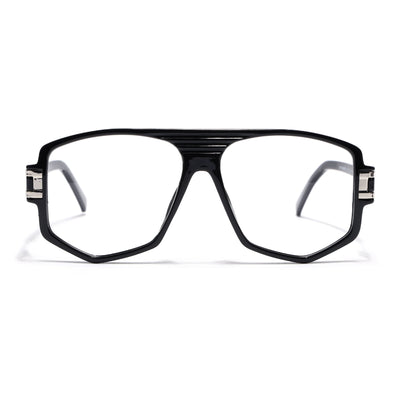 EyeJack Titex Shine Black & Silver Wayfarer Eyeglasses for Men & Women (18910CL337-C2)