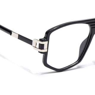 EyeJack Titex Shine Black & Silver Wayfarer Eyeglasses for Men & Women (18910CL337-C2)