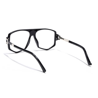 EyeJack Titex Shine Black & Silver Wayfarer Eyeglasses for Men & Women (18910CL337-C2)