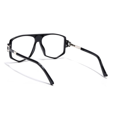 EyeJack Titex Shine Black & Silver Wayfarer Eyeglasses for Men & Women (18910CL337-C2)