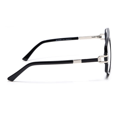 EyeJack Titex Shine Black & Silver Wayfarer Eyeglasses for Men & Women (18910CL337-C2)
