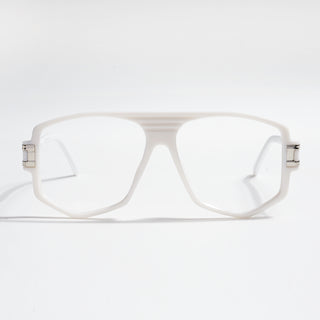 EyeJack Titex White Wayfarer Eyeglasses for Men & Women (18910CL343-C8)